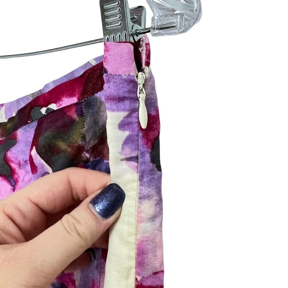 NWT Ann Taylor Loft SZ 6 Floral Mini Pleated Ruffle Skirt - Picture 3 of 5